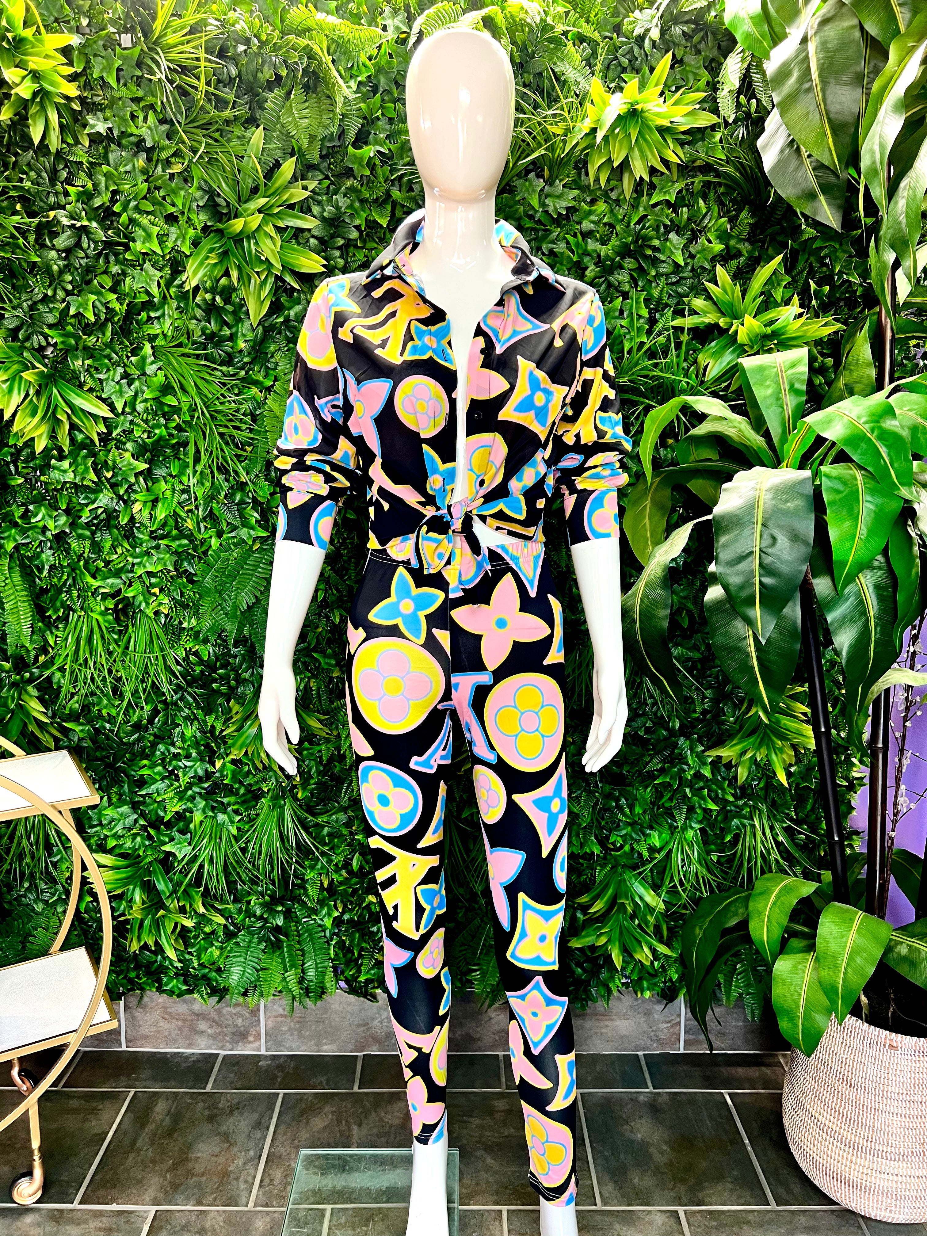 The LABEL ME Chiffon Set (Black/Multi)