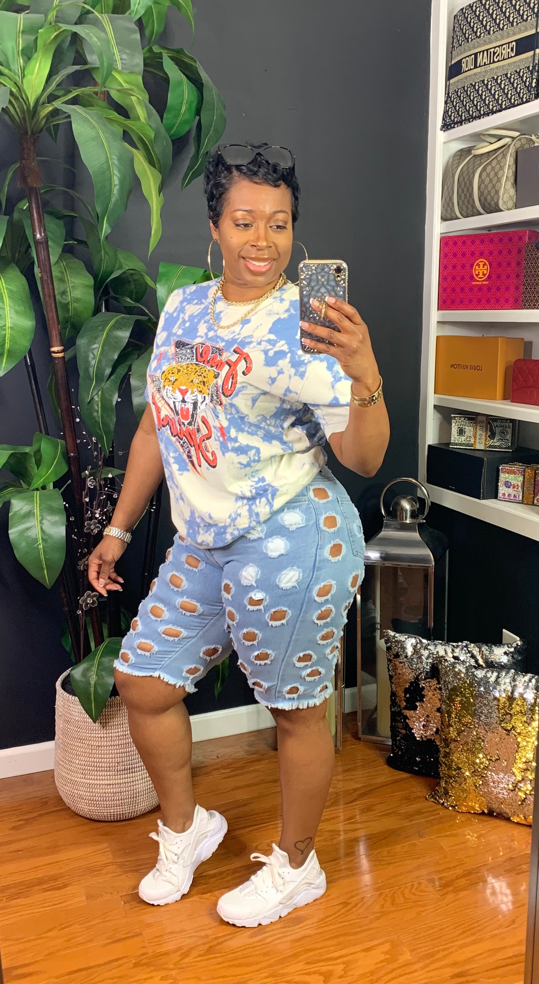 RIDE OR DIE Denim Shorts (Lt.Denim)