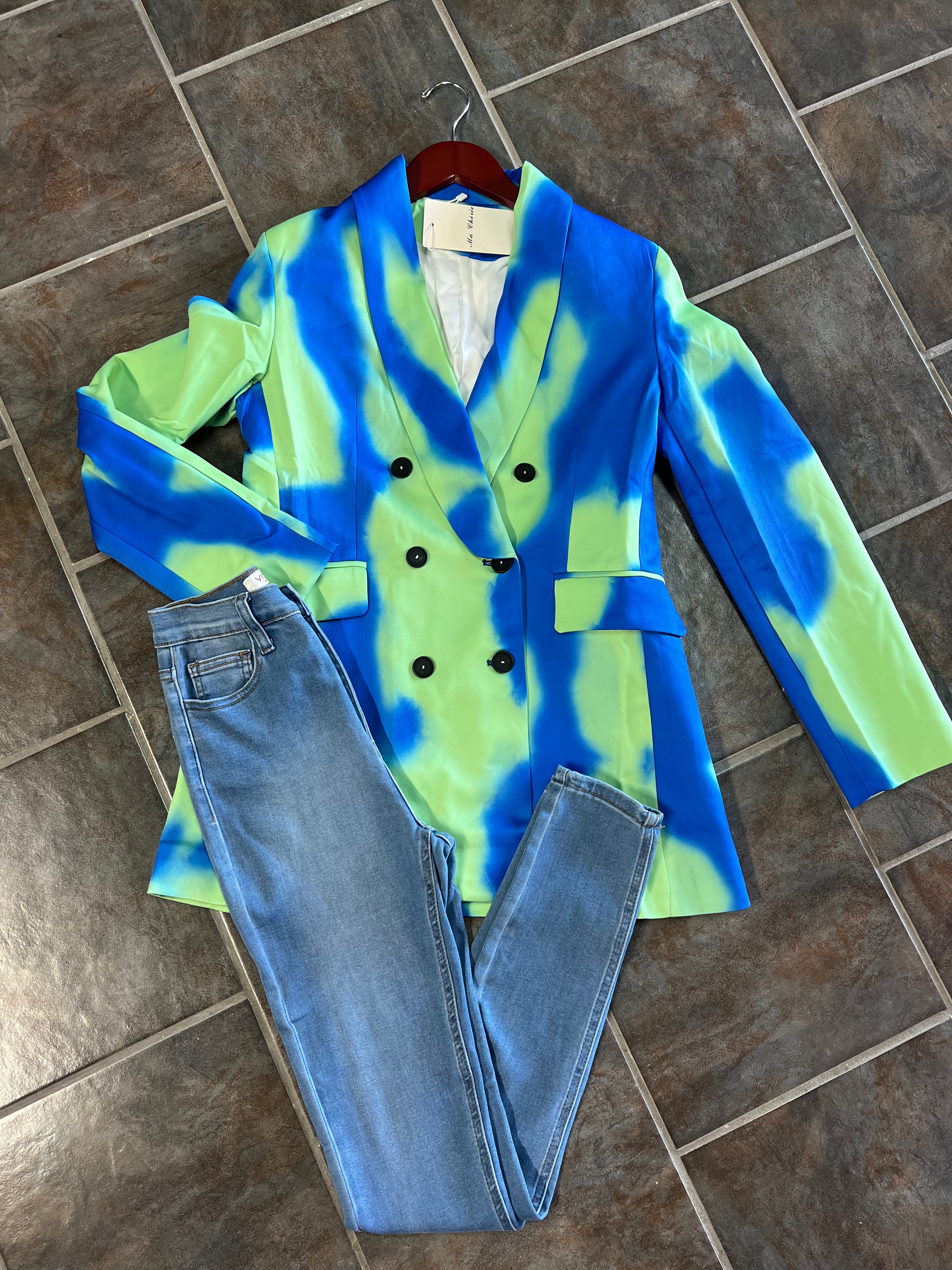 The SANORA Neon Blazer (Blue Combo)