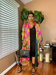 The “MICATO” Maxi Kimono (Pink/Multi)