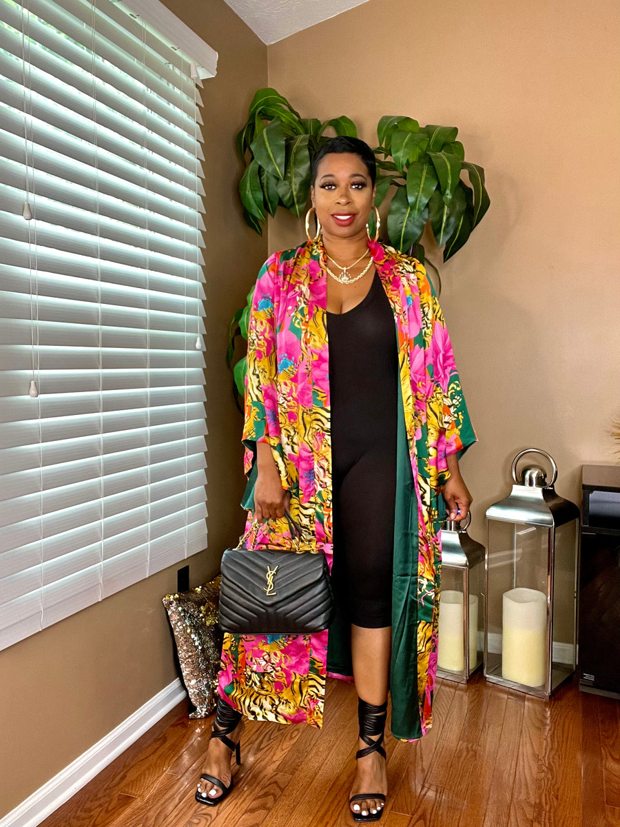 The “MICATO” Maxi Kimono (Pink/Multi)