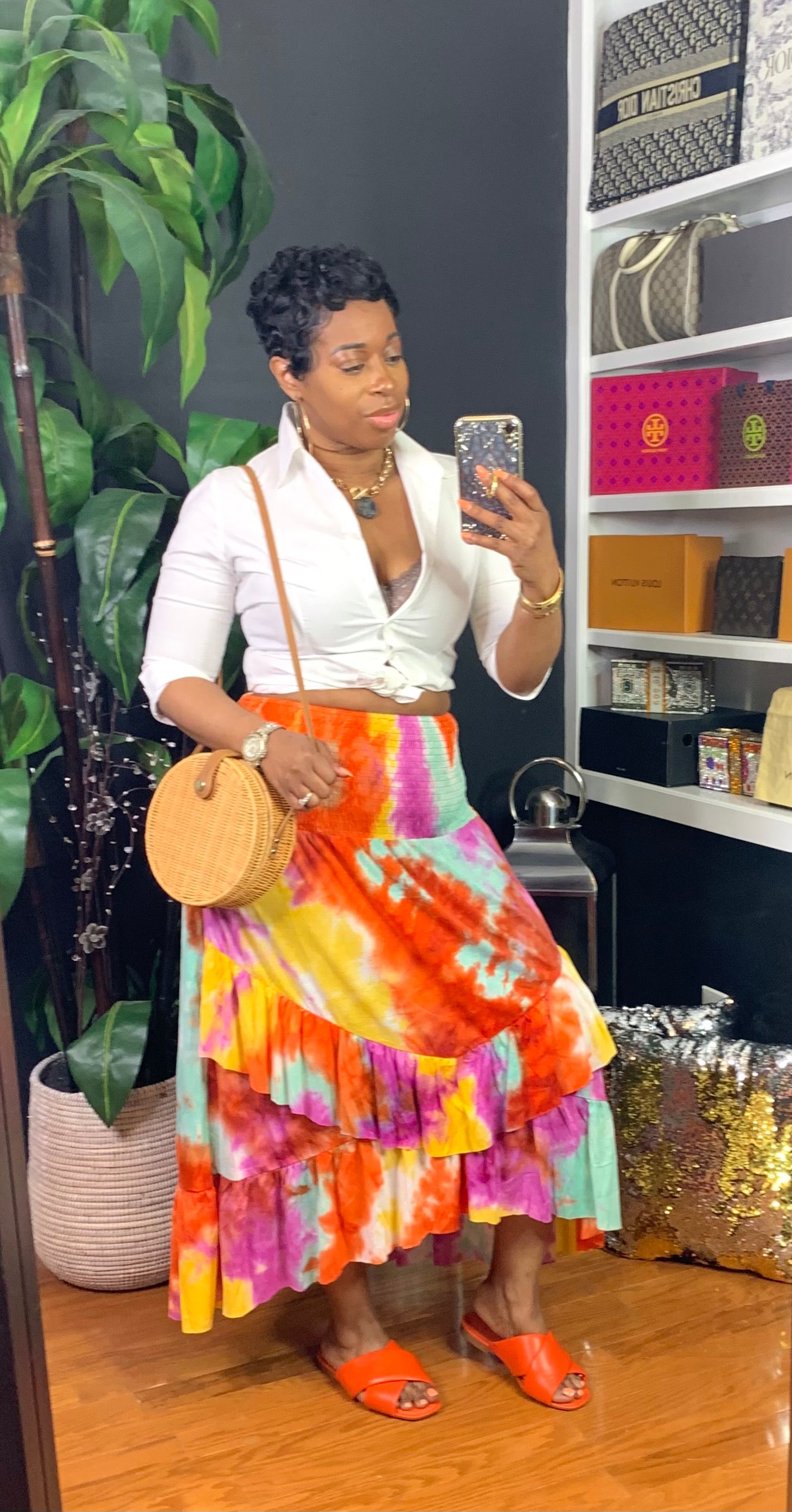 LAYNE High Low Dress/Skirt (Orange/Multi)