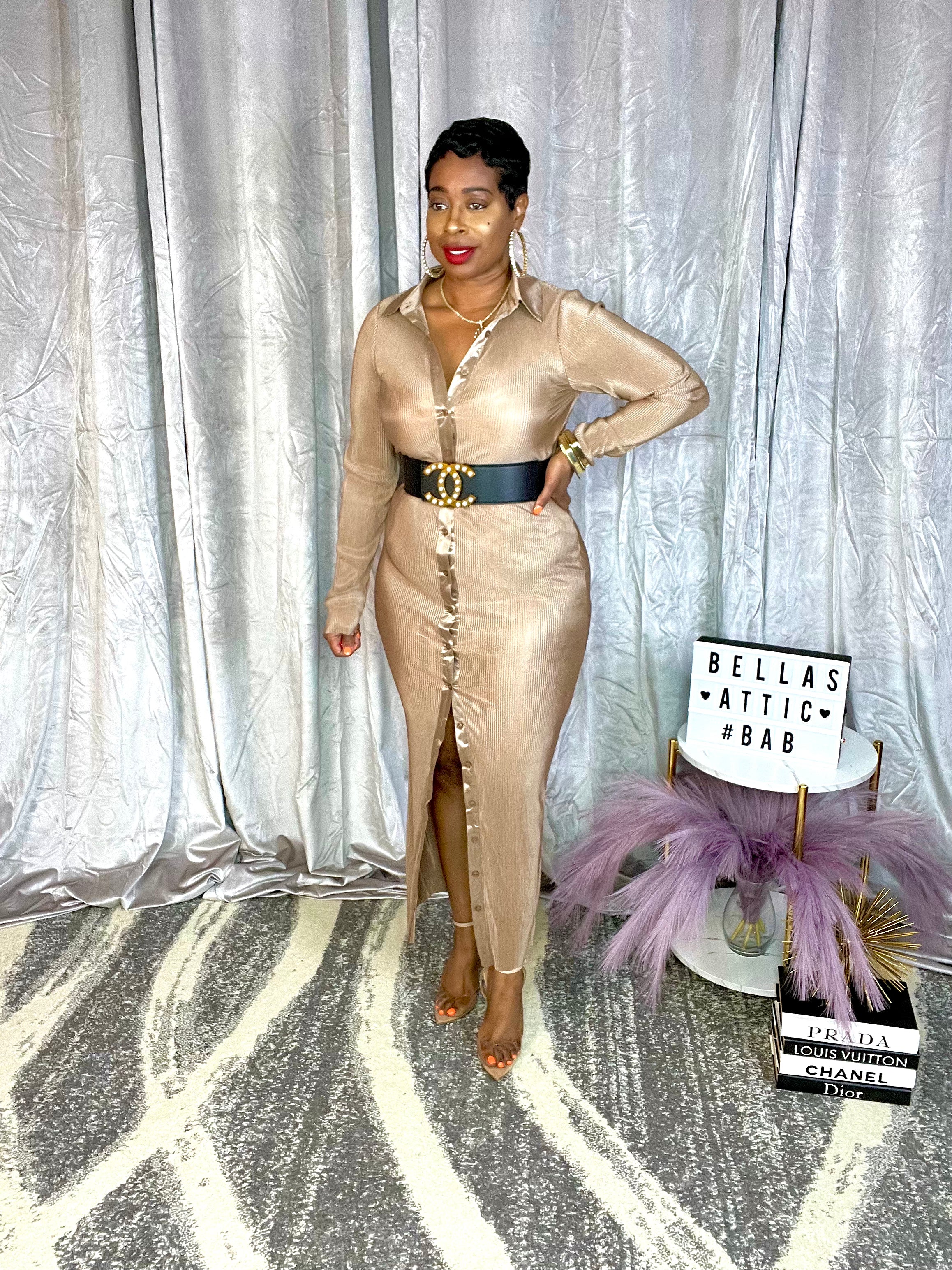 The CHARMAINE Maxi Dress (Taupe)