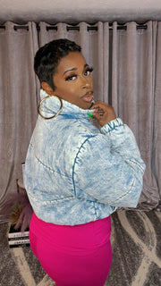 The DENIM Puffer Coat (Mineral Blue)