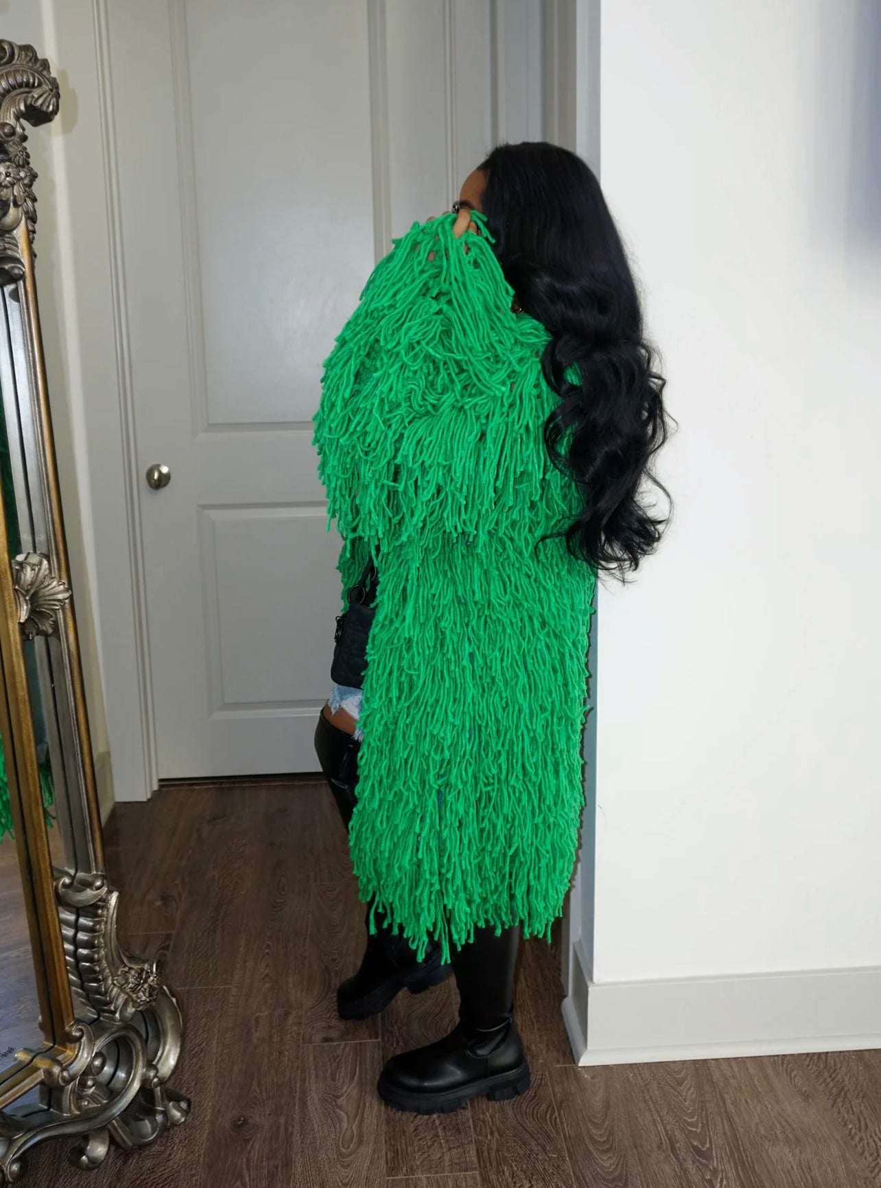The SHAGGY Fringe Cardigan (Green)