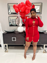 The SWEETIE Zipper Dress (Red)