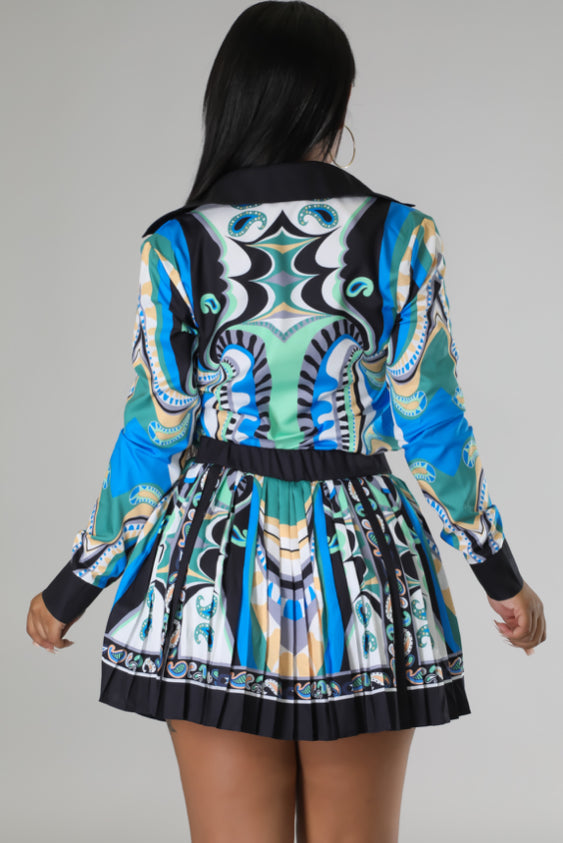 The RENAISSANCE Skirt Set (Blue/Multi)