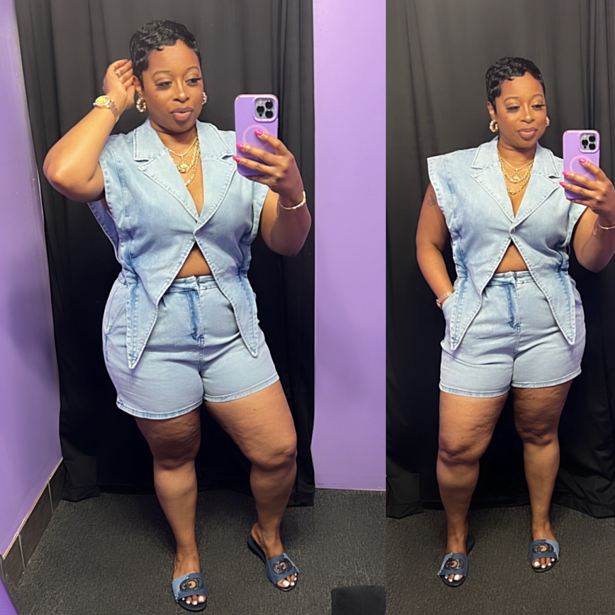 The Fly Girl Denim Romper (Lt. Denim)