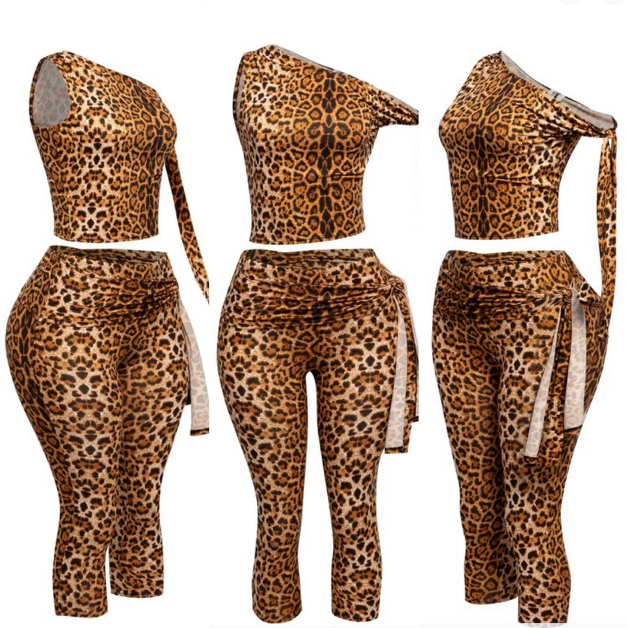 The Markesha Leopard Capri Set