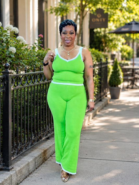 Limelight Luxe Set (Lime green/White) Great Stretch