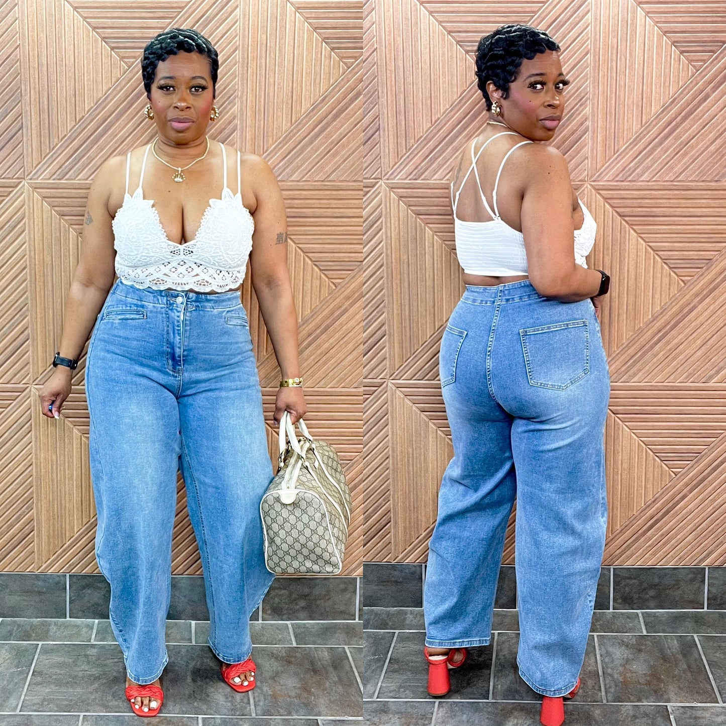 Bold Curve Barrel Jeans (Med.Wash) Very Stretchy