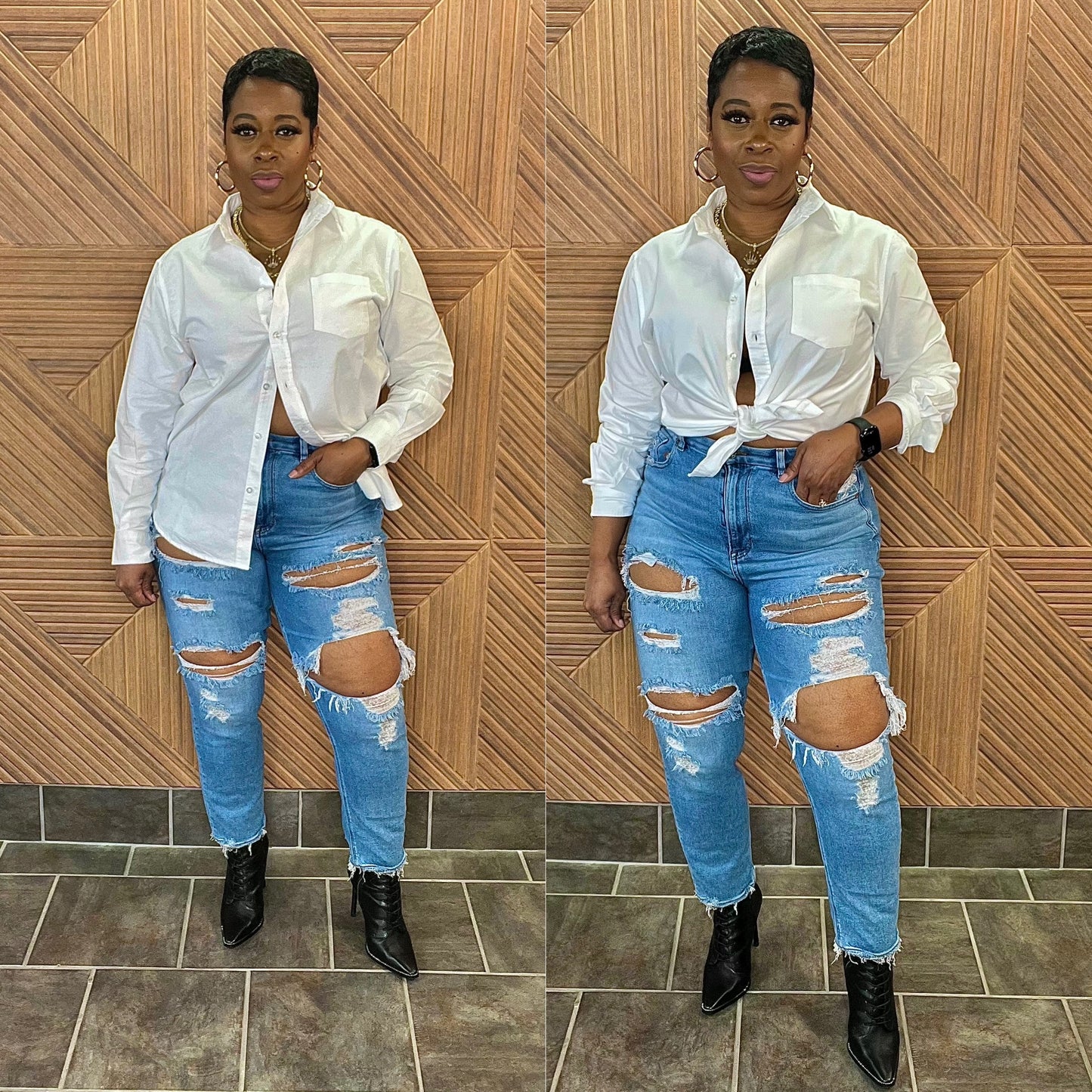 The Classic Boyfriend White Button Down Shirt (can size down)