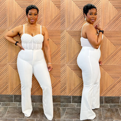 Runway Sculpt Bandage Flares (White)