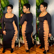 The Perfect Storm Maxi Dress (Black/Rust)