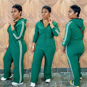 The On Track fleece hoodie Jumpsuit (Green)