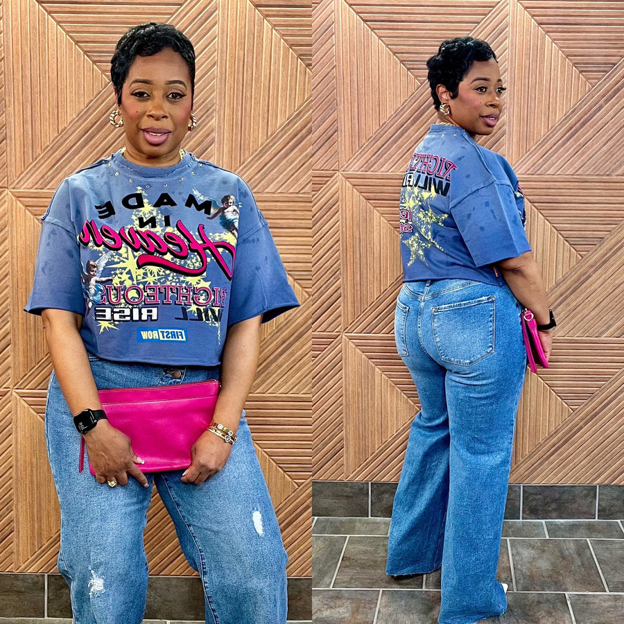 Heaven Sent Studded Urban Graphic Tee