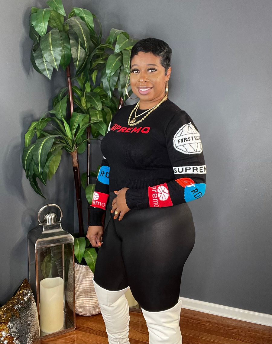 The Supremo Logo Graphic Sweater (Black)