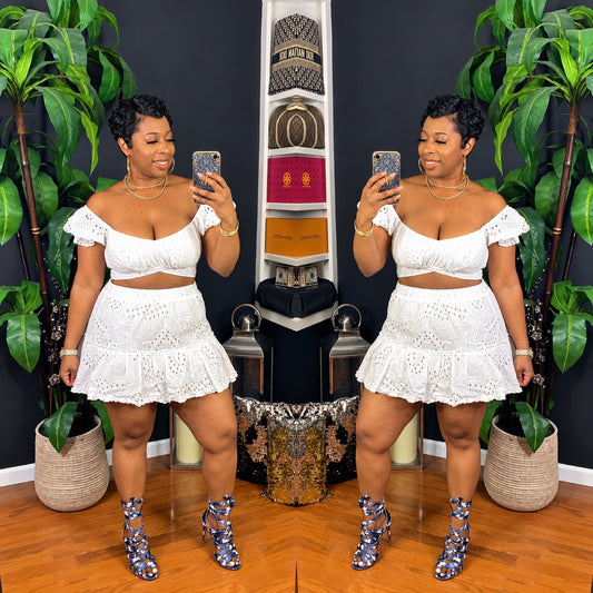 BRYNN Skirt Set (White)