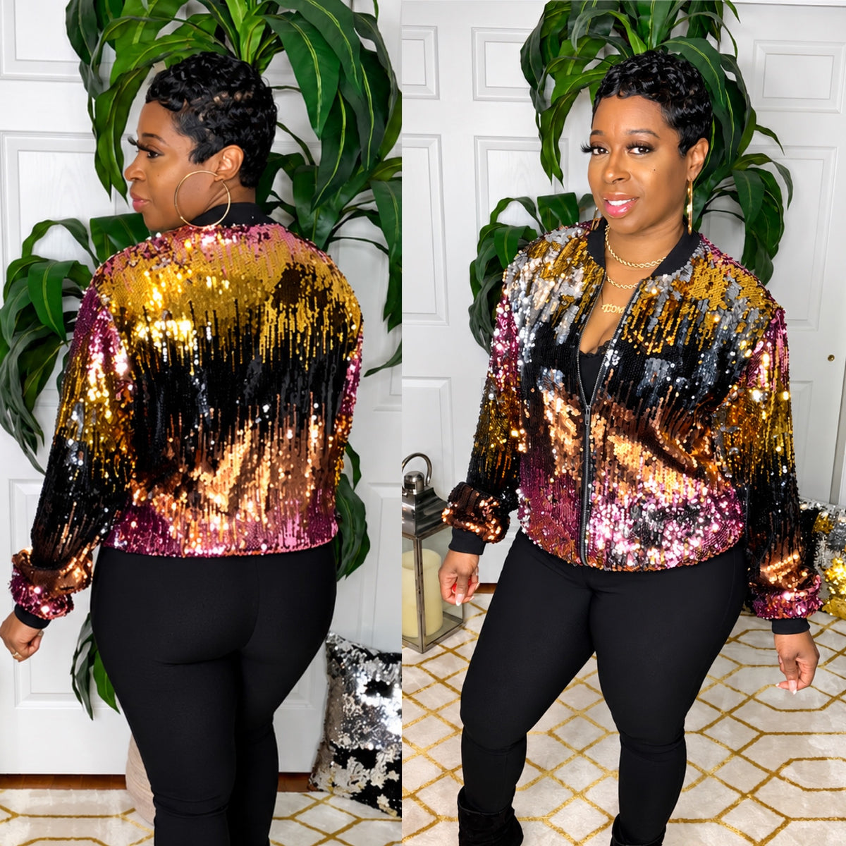 Sequins Bomber Jacket