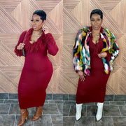 The Cabernet Sweater Dress (Burgundy)