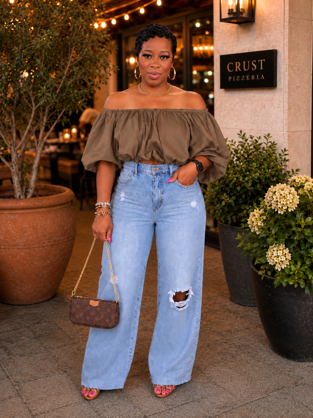 The Luxe Off-Shoulder Top (Olive)