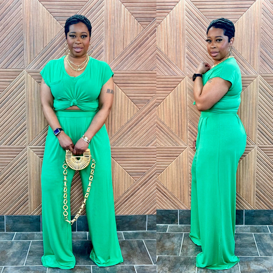 Relaxed Glam Set (Apple Green) | Stretchy