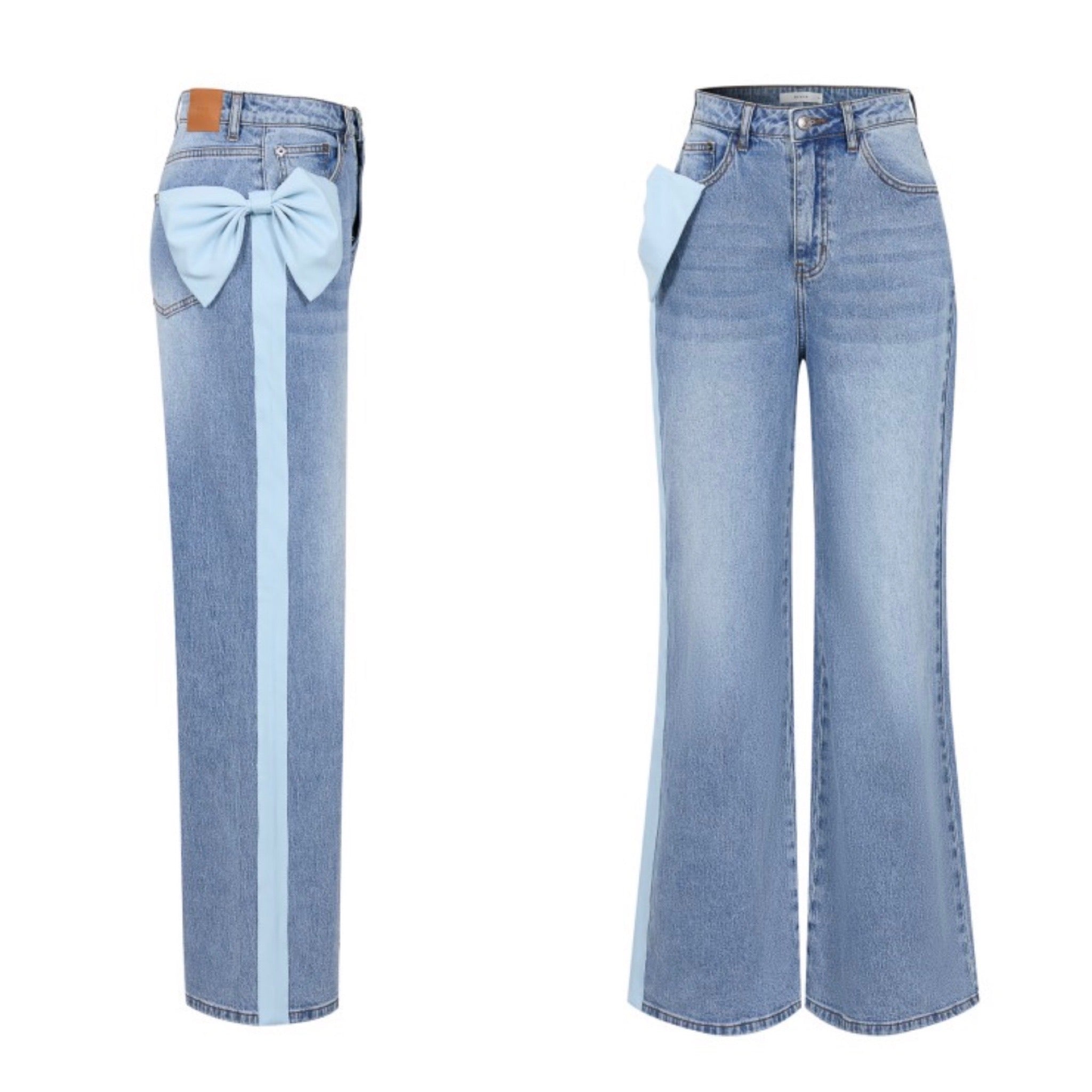 The Ribbon Effect Jeans (Med Denim) – Bella's Attic Boutique