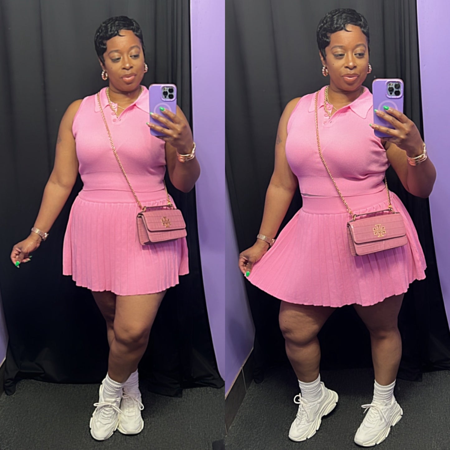 The “Serena” Tennis Skirt Set (Pink)