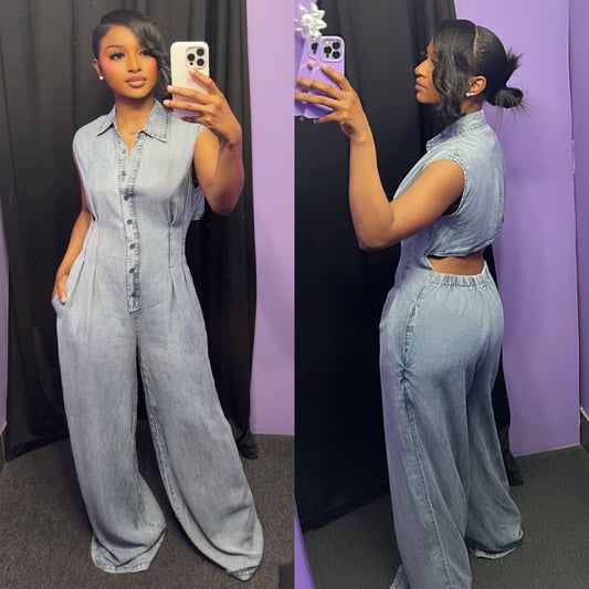 The “Casual Slay” Denim Jumpsuit