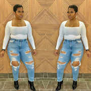 The Square Neck Top (White)