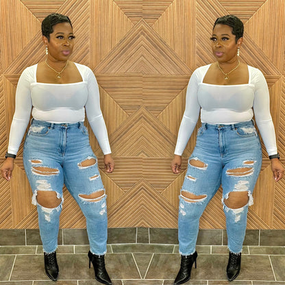 The Square Neck Top (White)