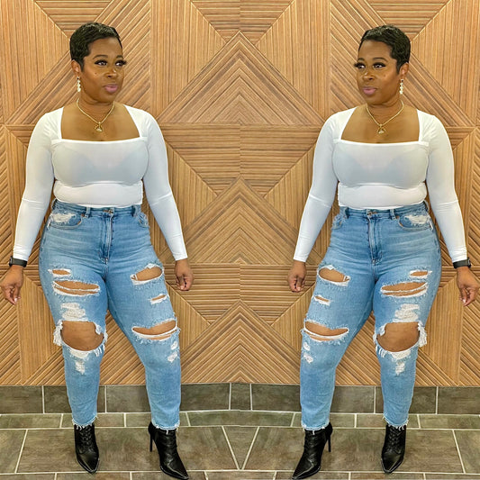 The Square Neck Top (White)
