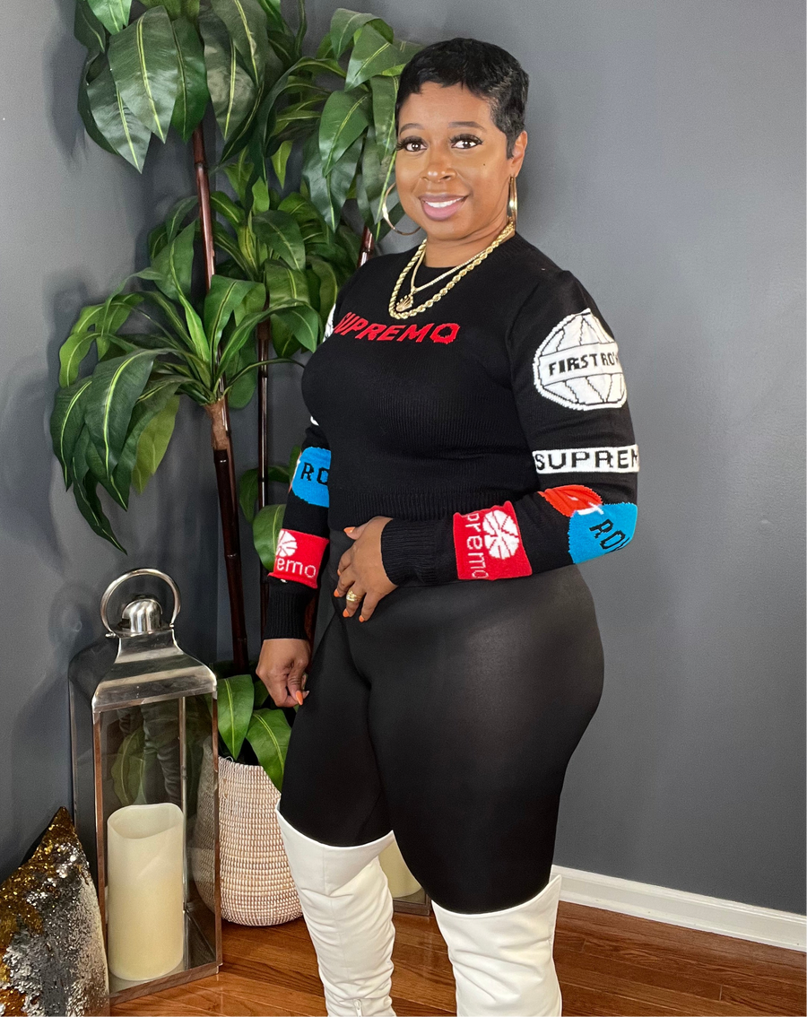 The Supremo Logo Graphic Sweater (Black)