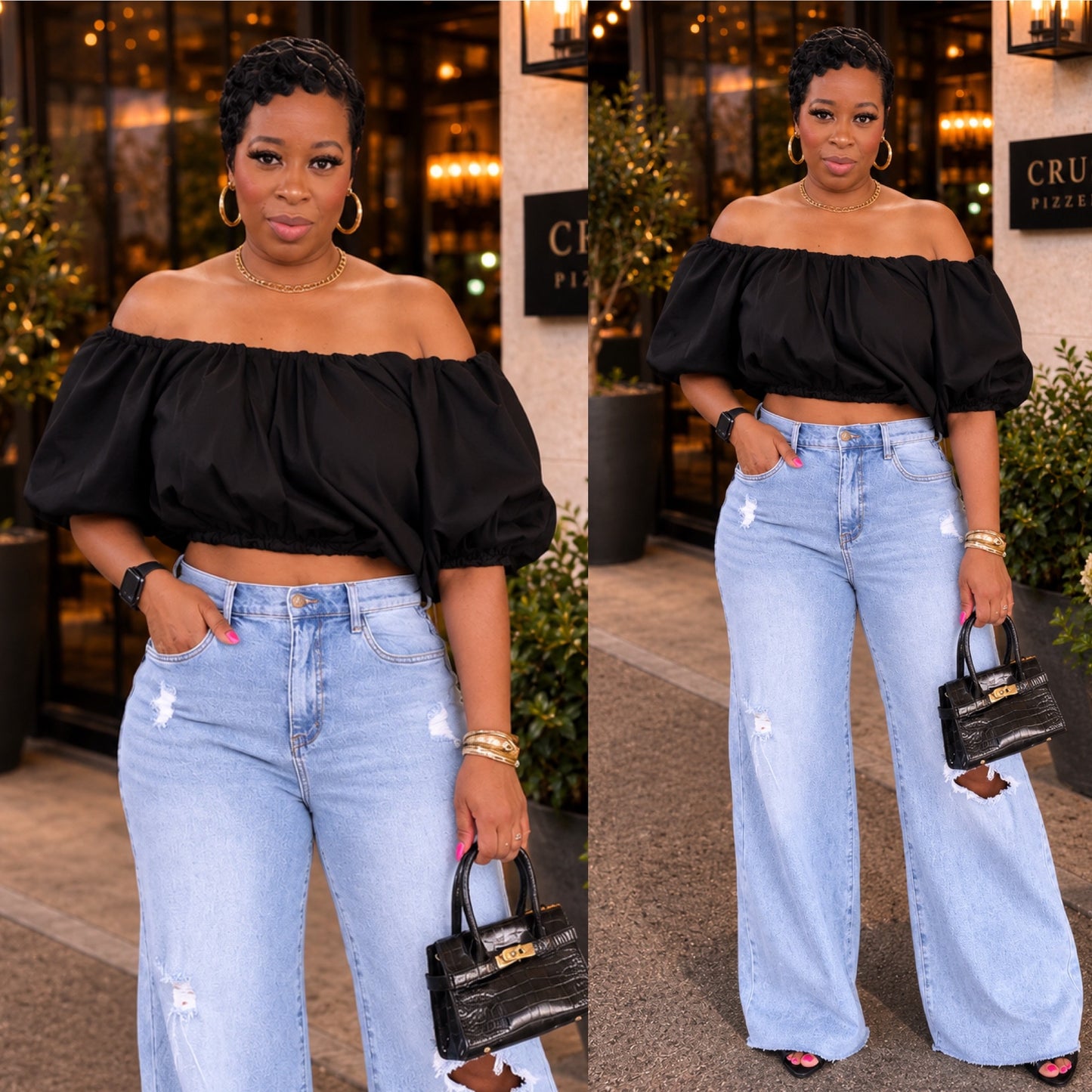 The Luxe Off-Shoulder Top (Black)