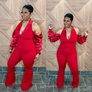 The Falling For You Jumpsuit (Red)