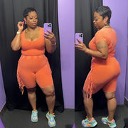 The Fringing Around Biker Set (Mineral wash Orange)