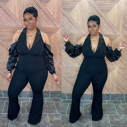 The Falling For You Jumpsuit (Black)