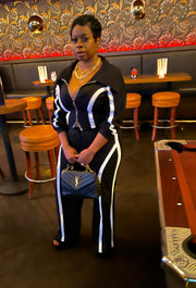 The Karly Luxe Tracksuit (Black/White)