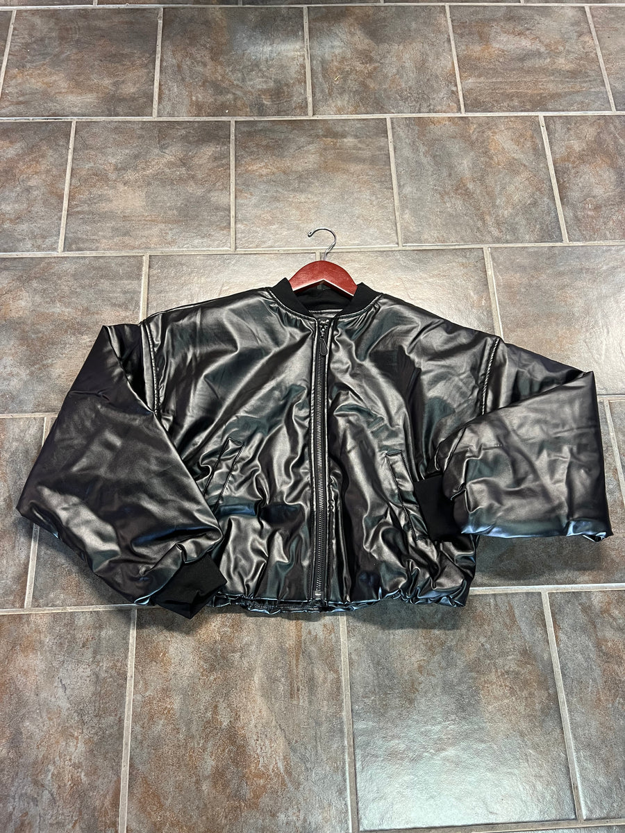 The Bonjour Luxe Leather Bomber (Black)