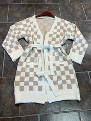 The Comfy Luxe Checkered Cardigan