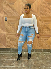 The Square Neck Top (White)