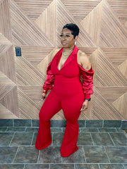 The Falling For You Jumpsuit (Red)