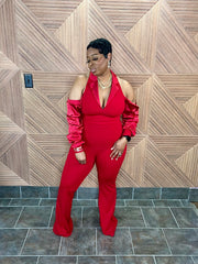 The Falling For You Jumpsuit (Red)
