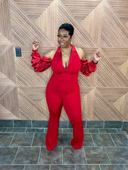 The Falling For You Jumpsuit (Red)