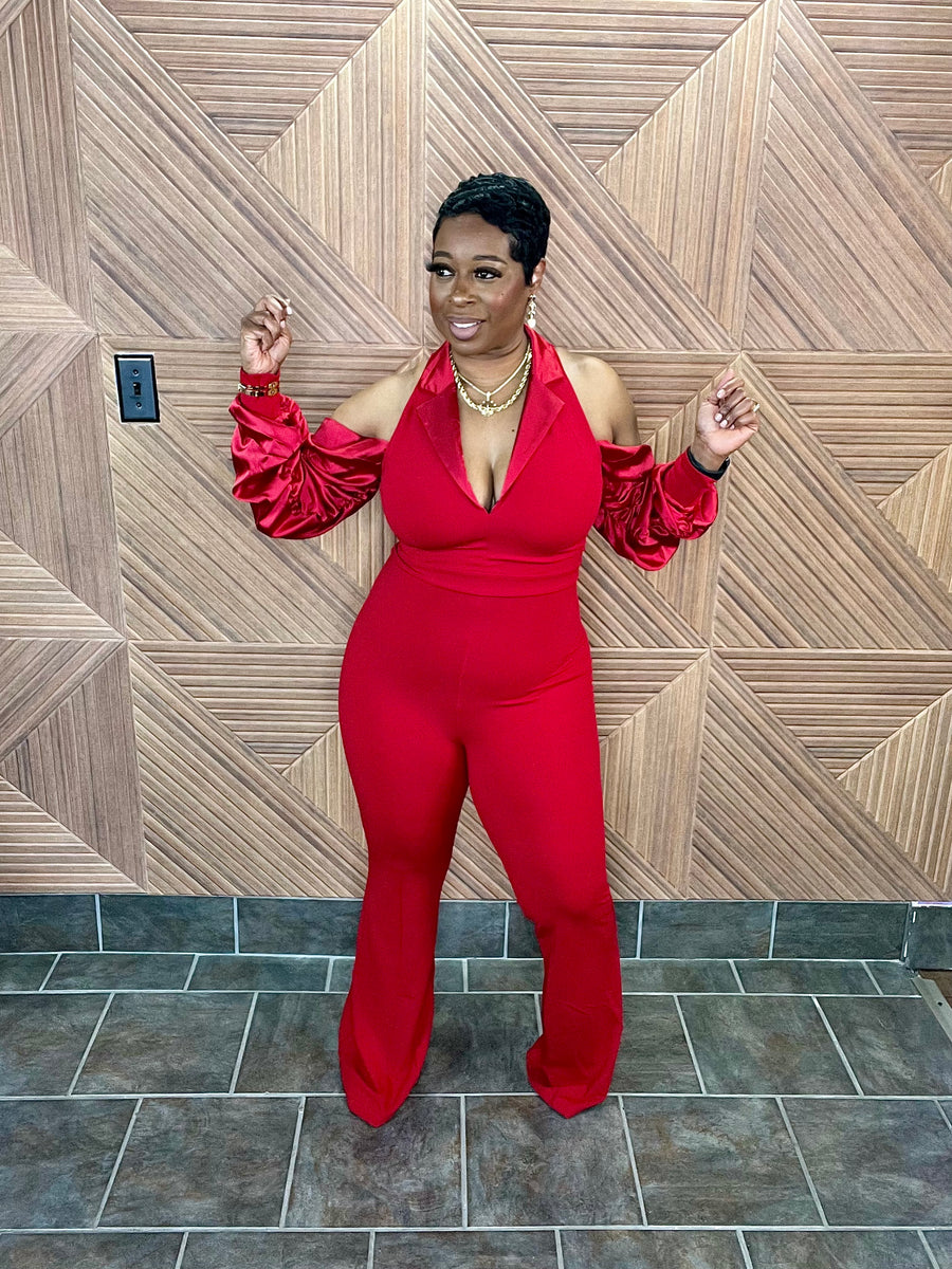 The Falling For You Jumpsuit (Red)