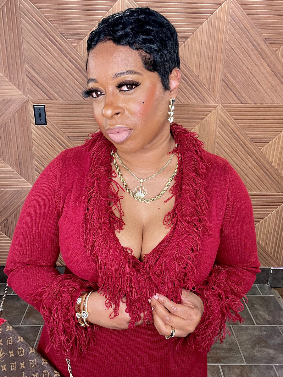 The Cabernet Sweater Dress (Burgundy)