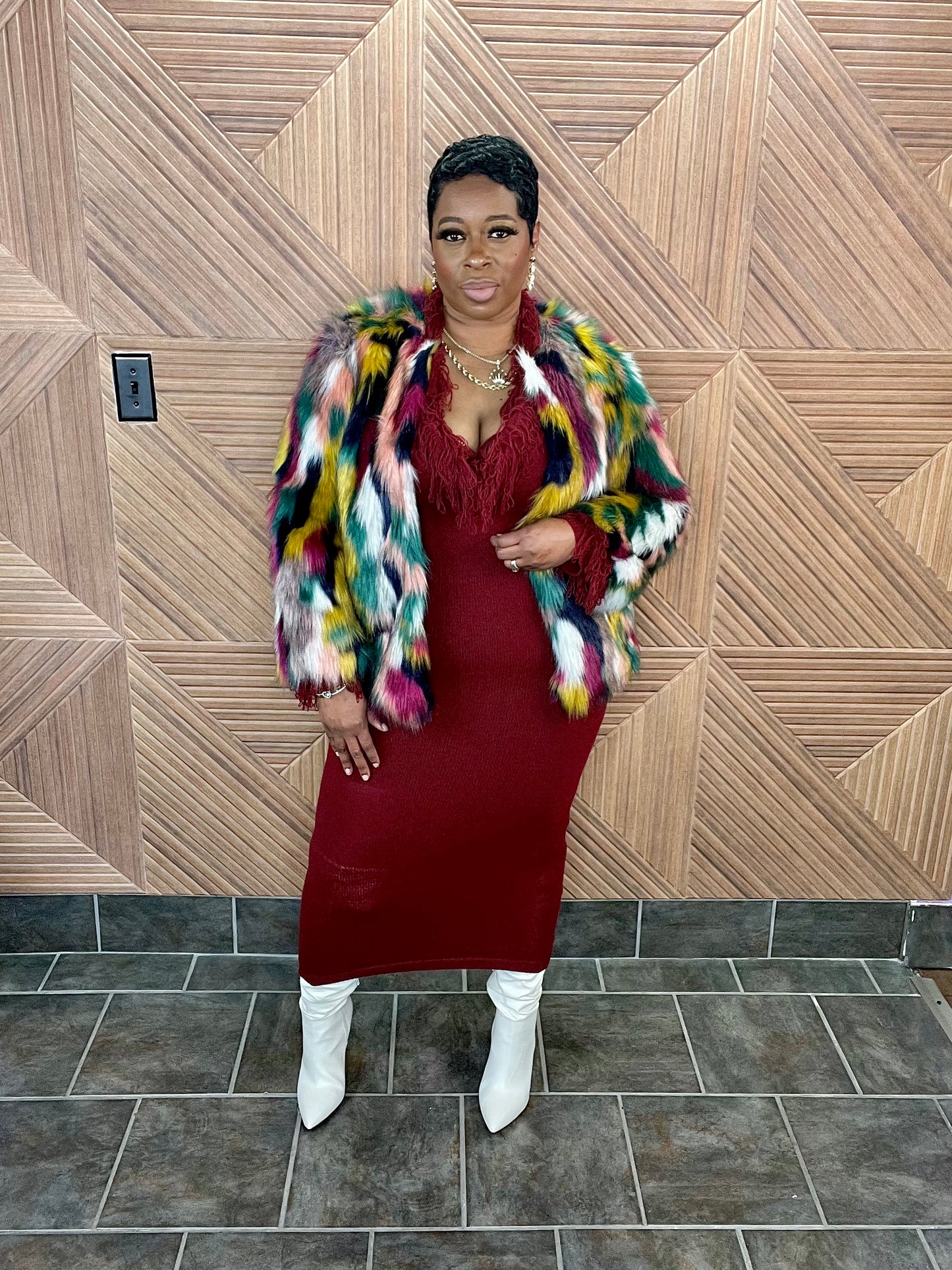 The Cabernet Sweater Dress (Burgundy)