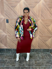 The Cabernet Sweater Dress (Burgundy)