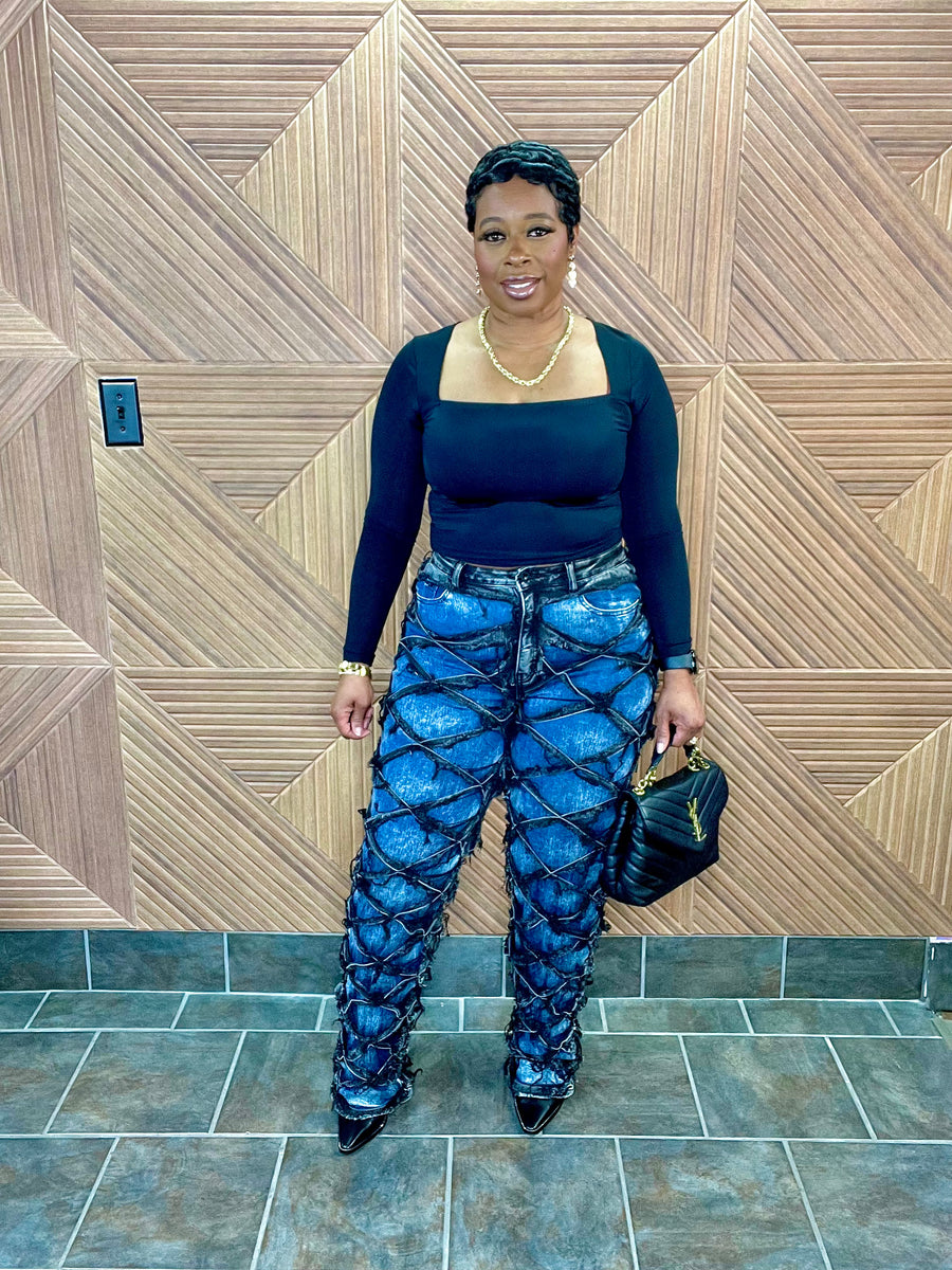 Avant-Garde Luxe Jeans (S-XL) Black/Blue combo