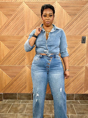 The It-Girl Wide Leg Jeans (Med. wash) sizes 3-15